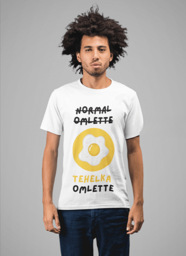 Desi Meme T-Shirt – Thelka Omelette Edition - MotivaFun